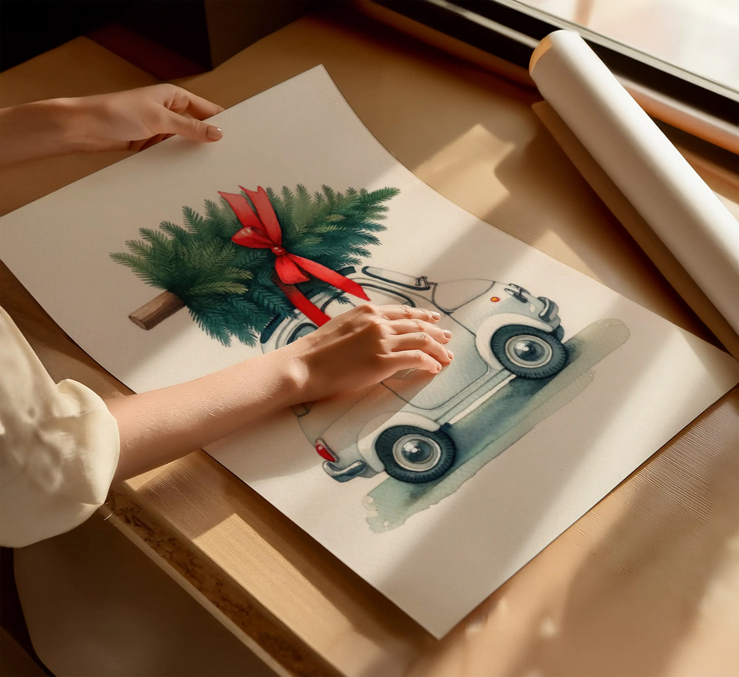 Кола с Елха Постер - Рисунки.бг