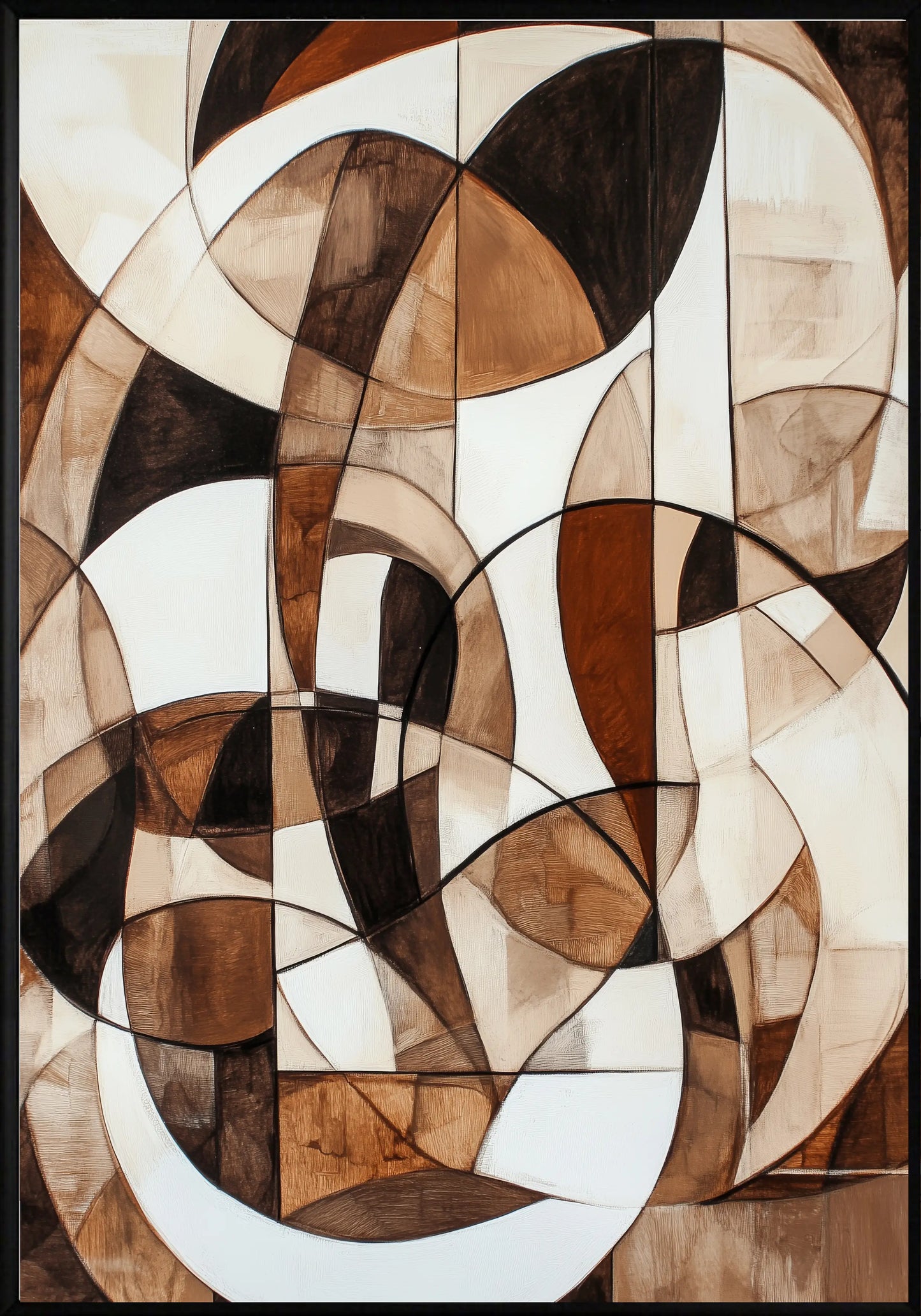 Геометрия в Кафяво Постер - Рисунки.бг