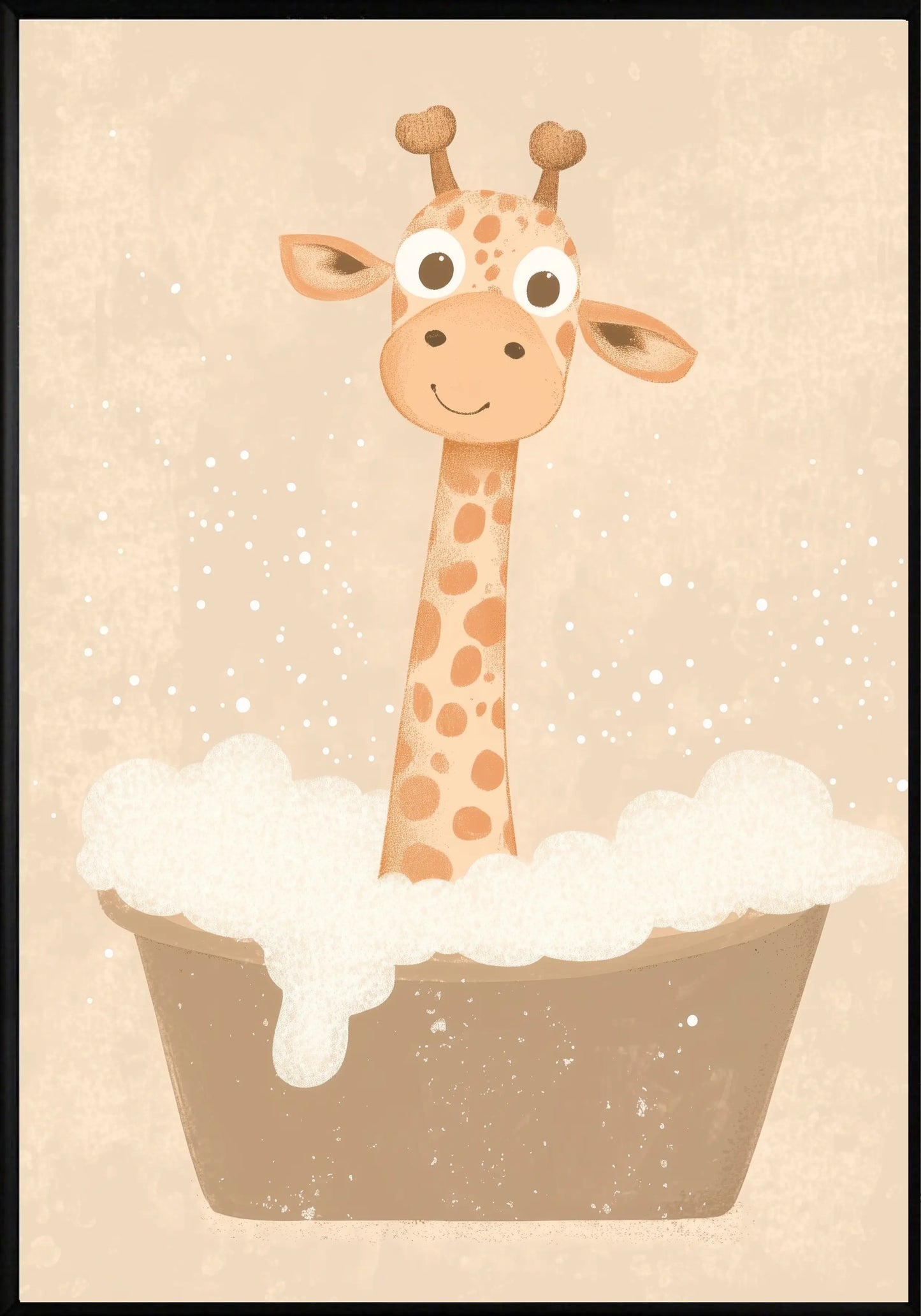 Жираф се къпе Постер - Рисунки.бг