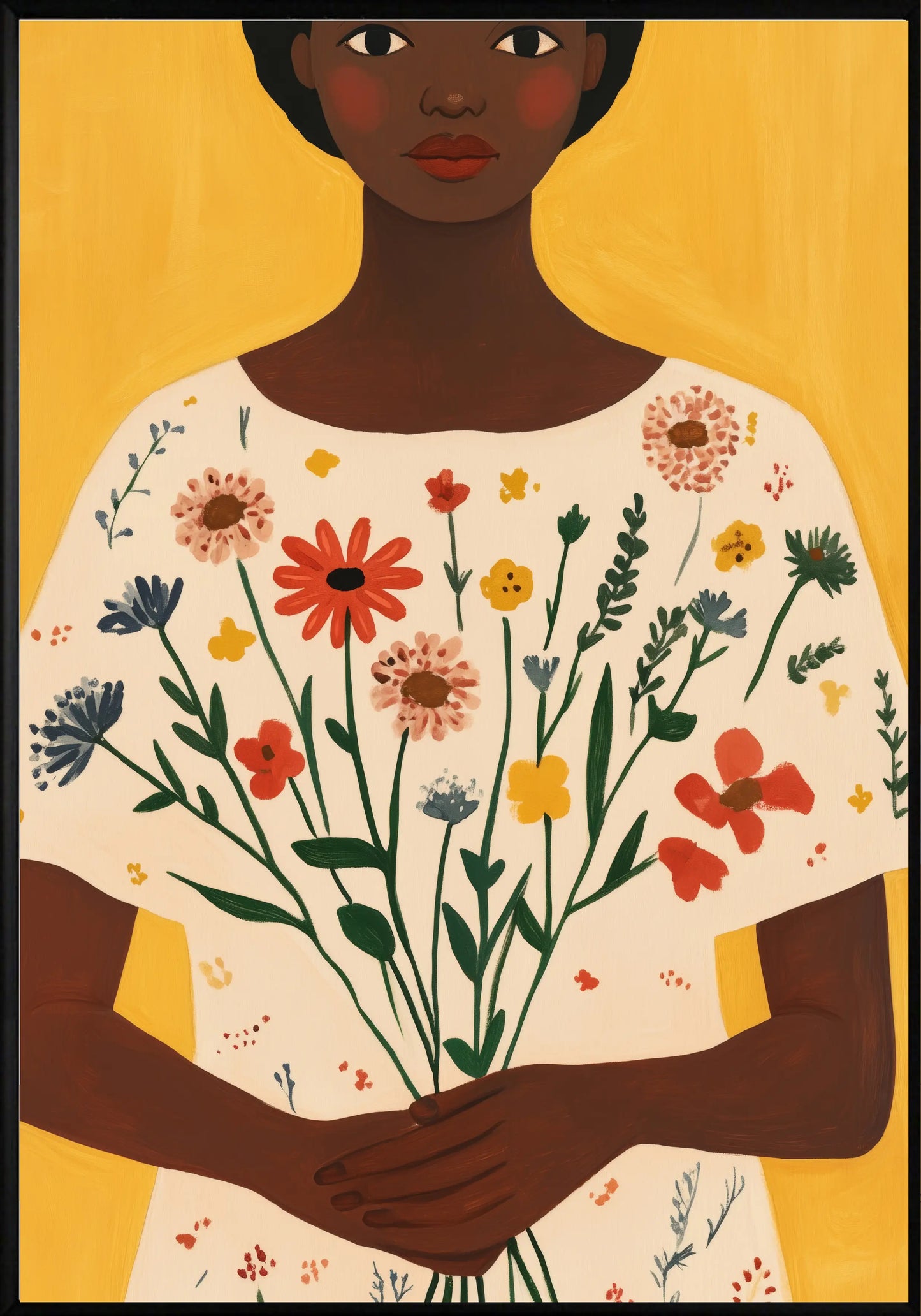 Жена С Цветя Постер - Рисунки.бг