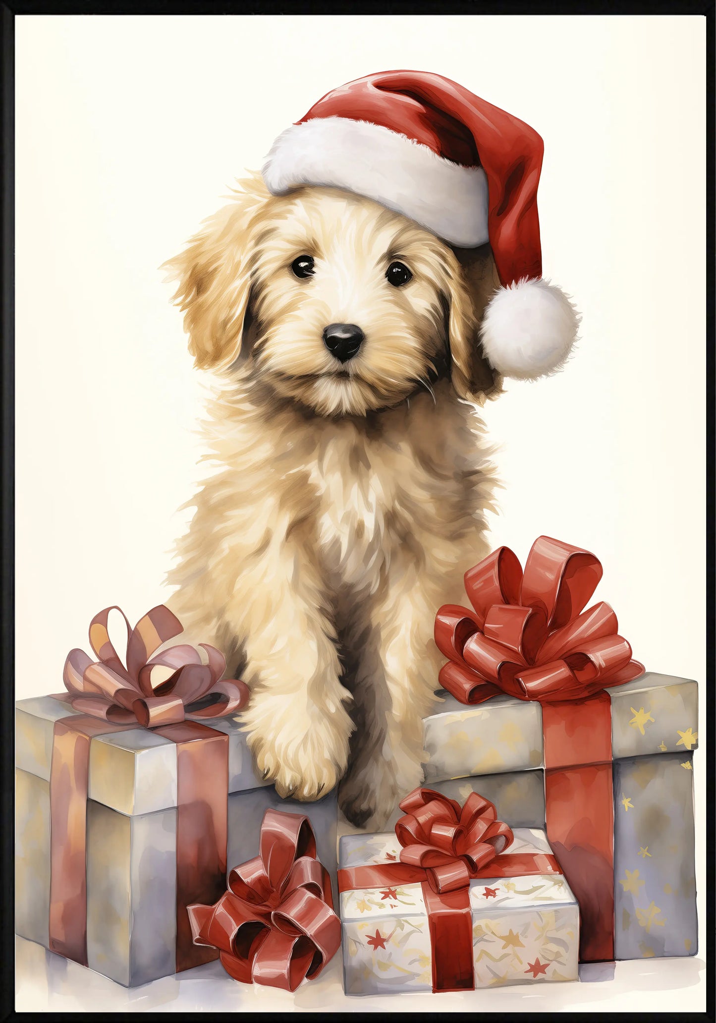 Коледа малко кученце постер - Рисунки.бг