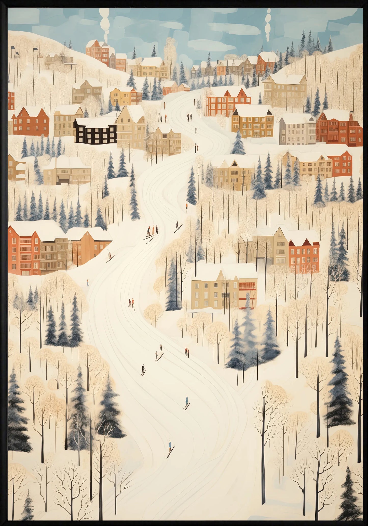 Коледен град постер - Рисунки.бг