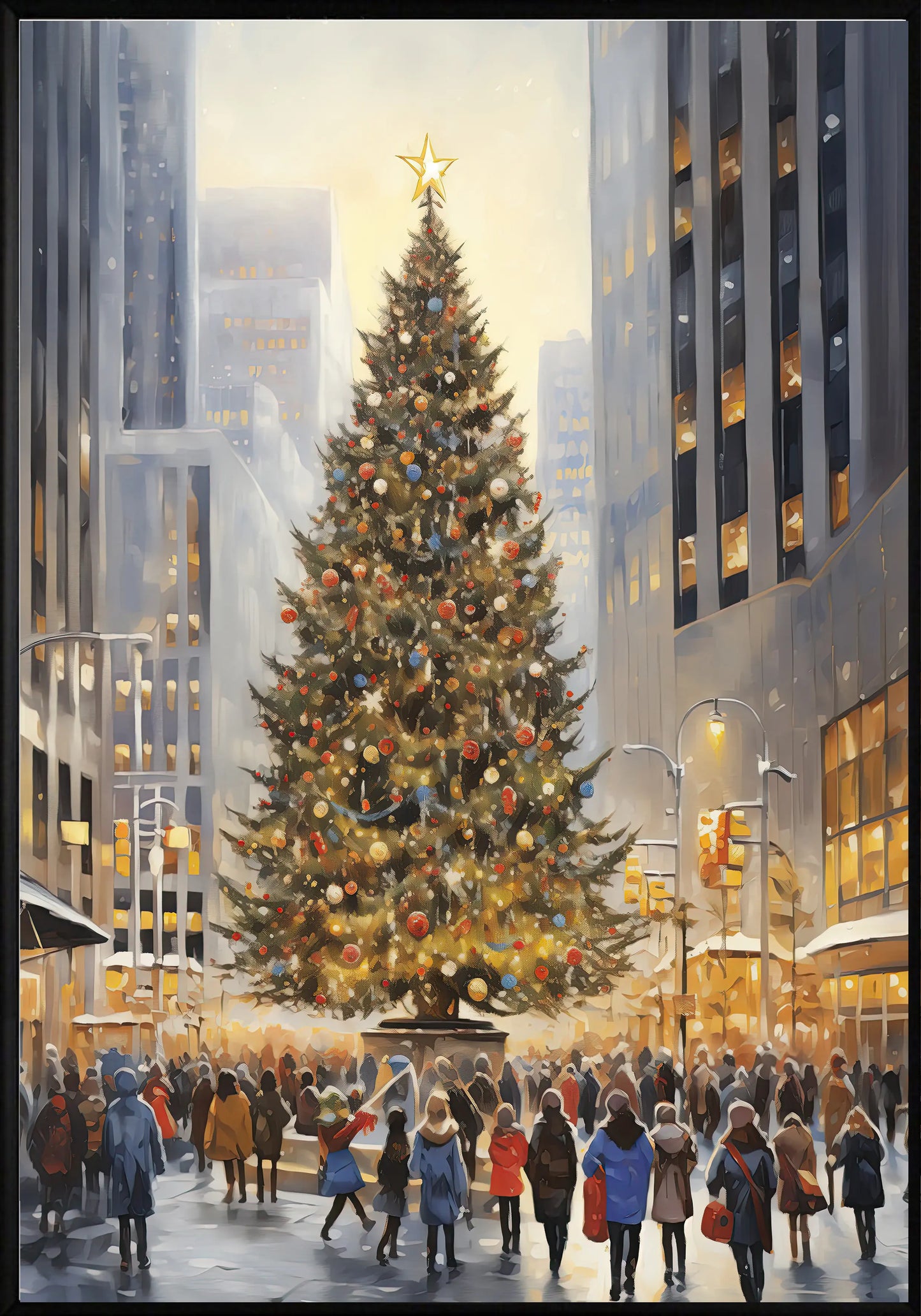 Коледна елха в Ню Йорк постер - Рисунки.бг