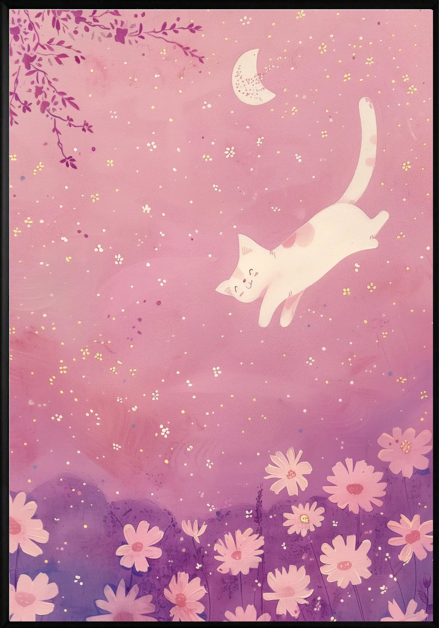 Коте в Розово Постер - Рисунки.бг