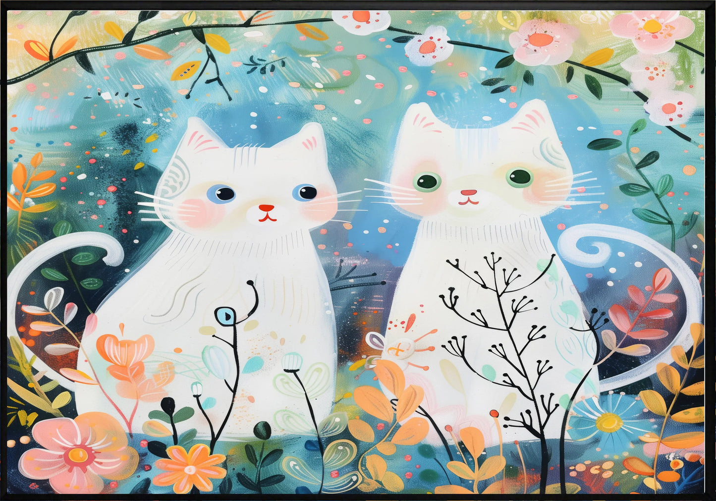 Разноцветни котета постер - Рисунки.бг