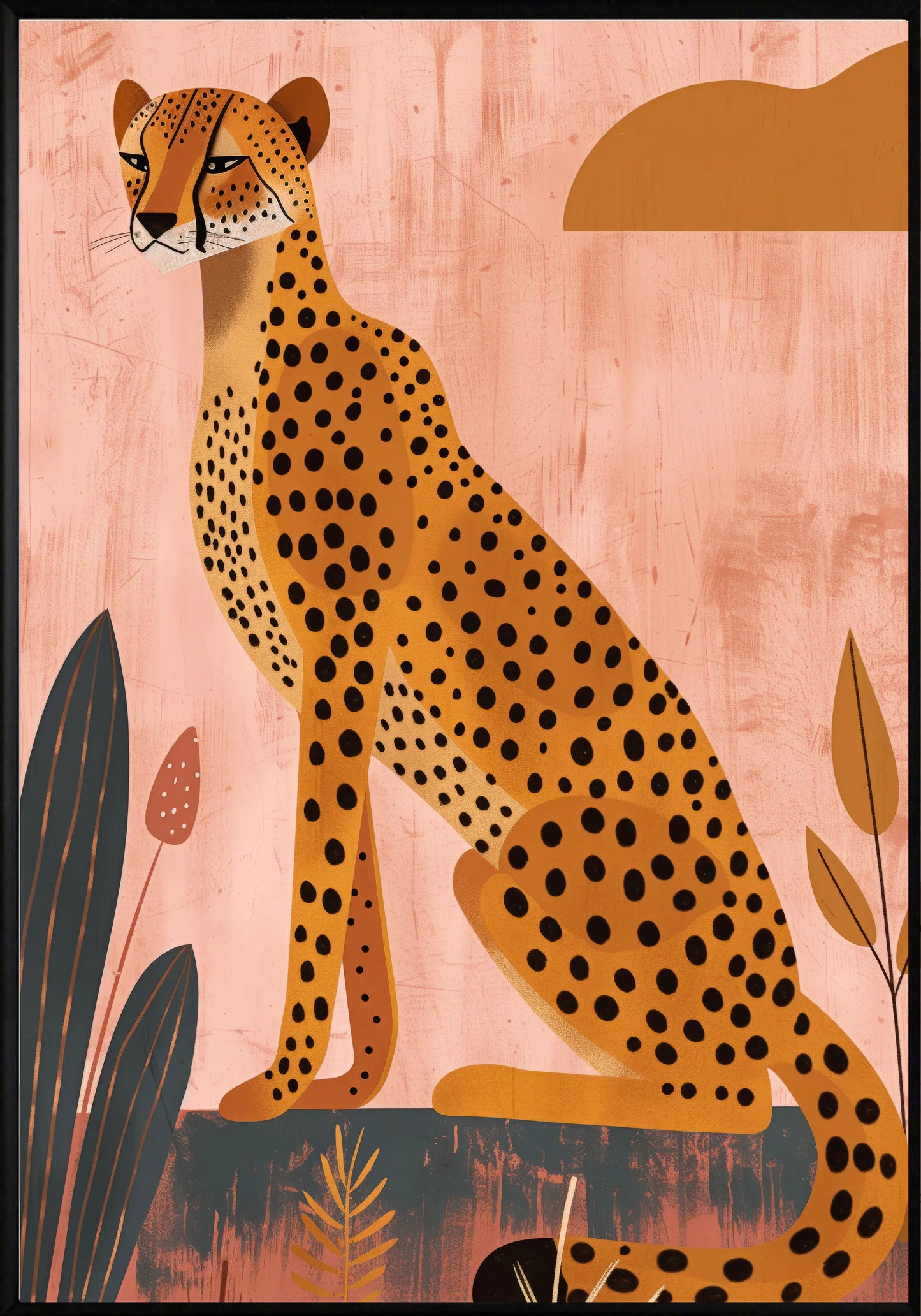 Крал тигър розов постер - Рисунки.бг