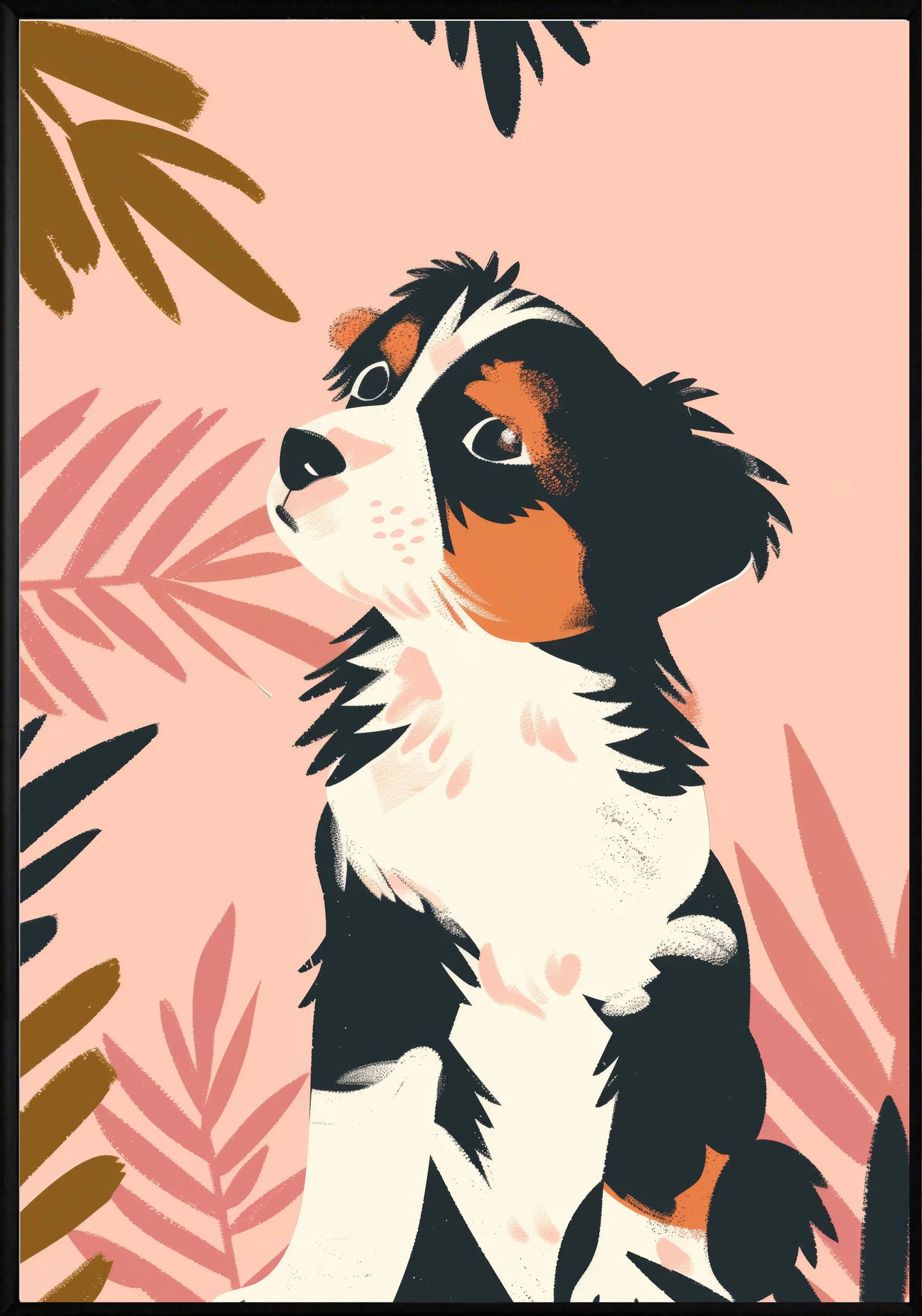 Куче розов фон постер - Рисунки.бг