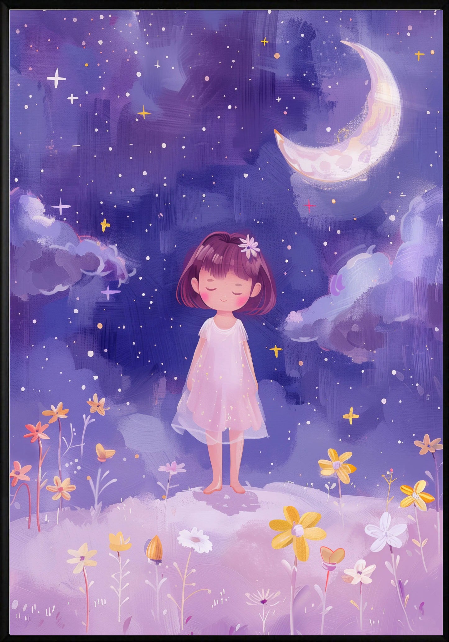 Лилаво момиче постер - Рисунки.бг