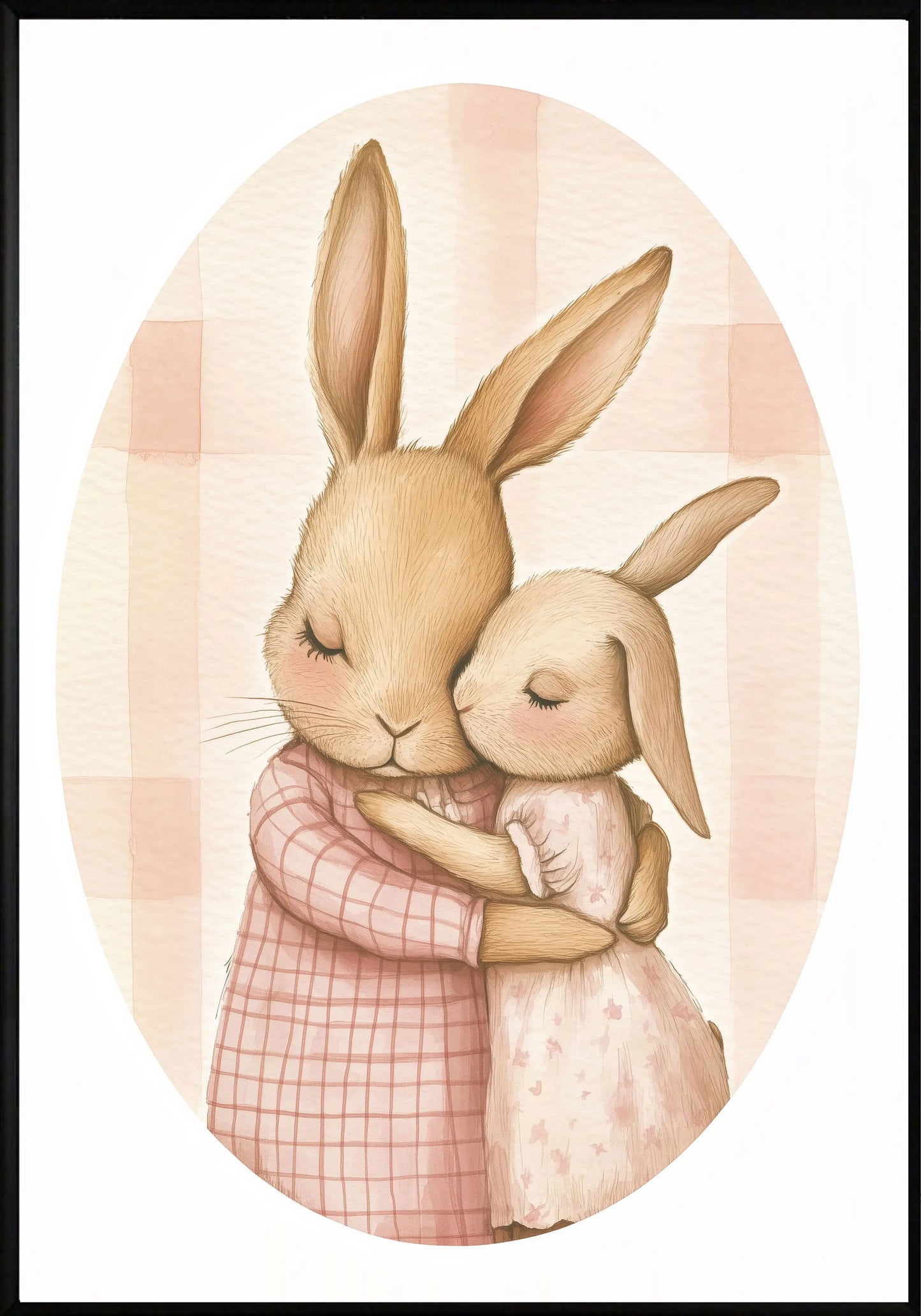 Зайчета майка и дъщеря - постер - Рисунки.бг