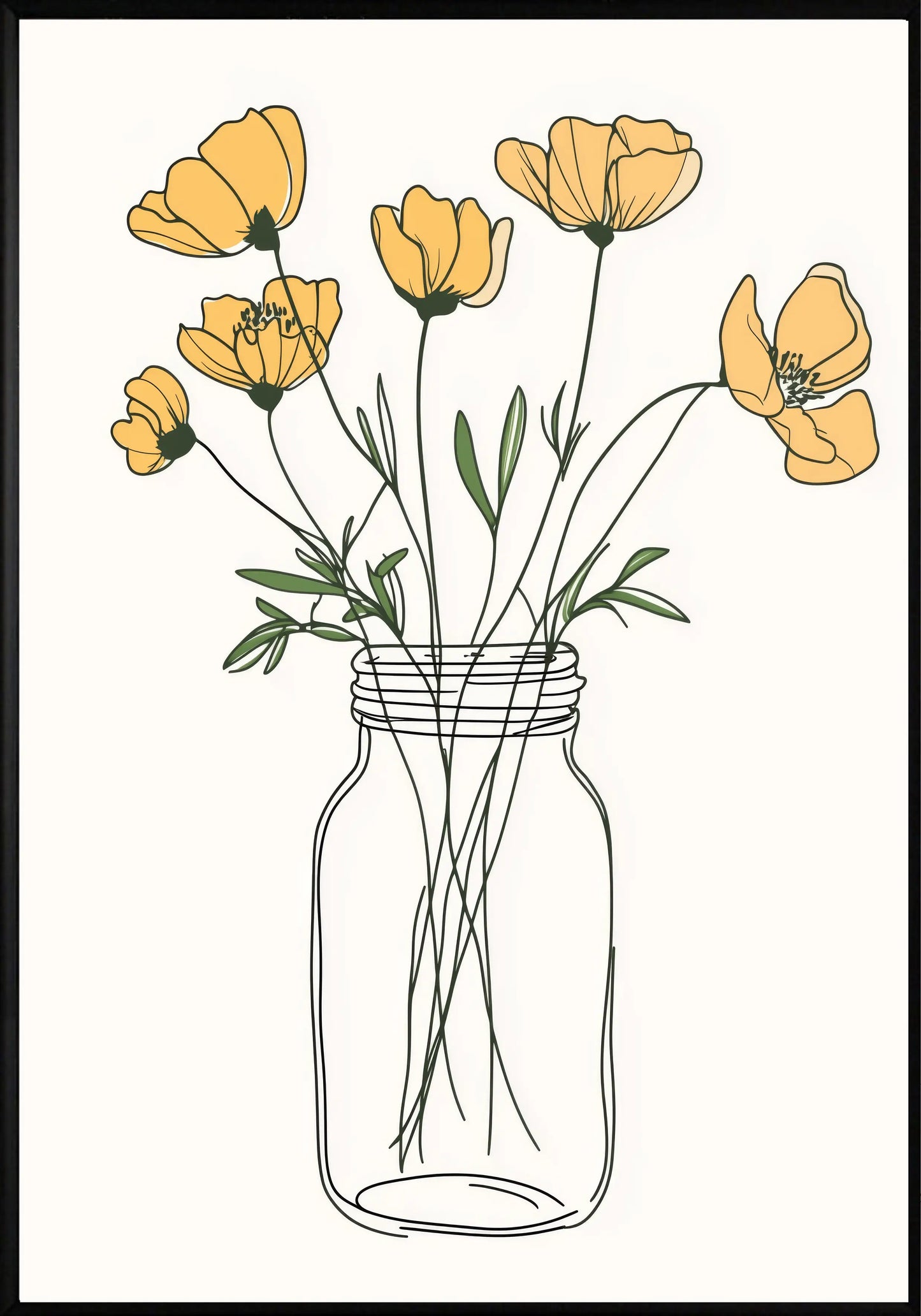 Минималистични Цветя Постер - Рисунки.бг