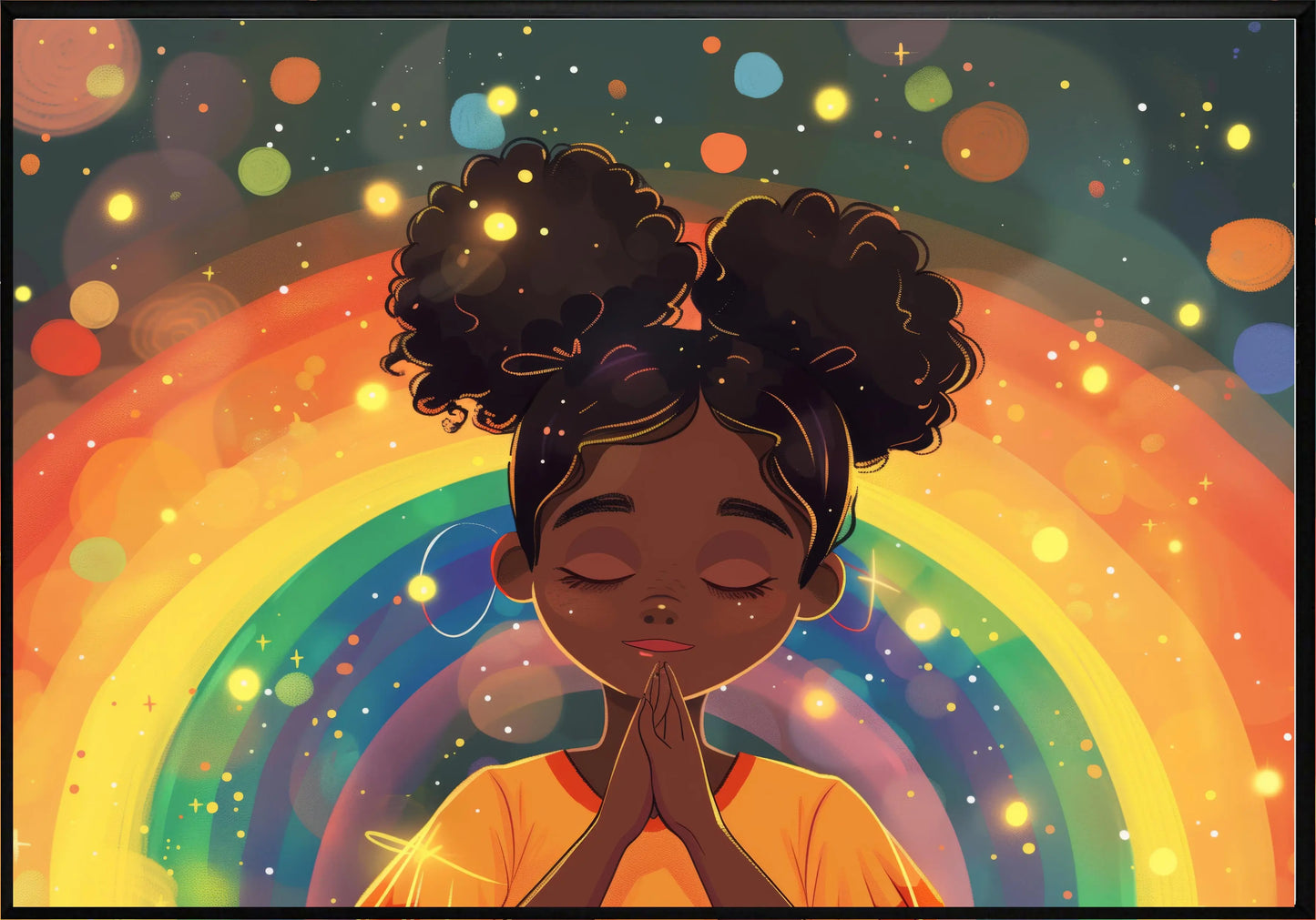 Момиче дъга постер - Рисунки.бг