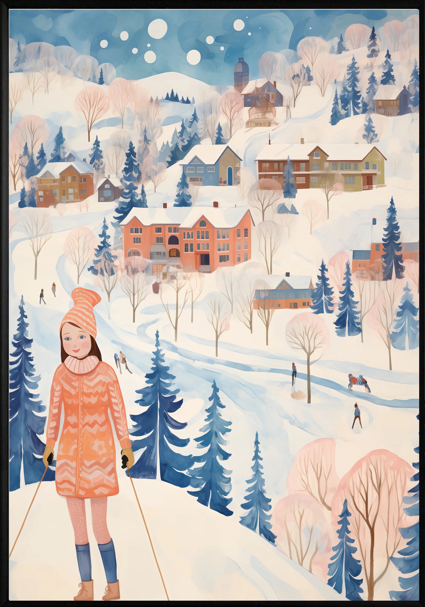 Разходка из коледния град постер - Рисунки.бг