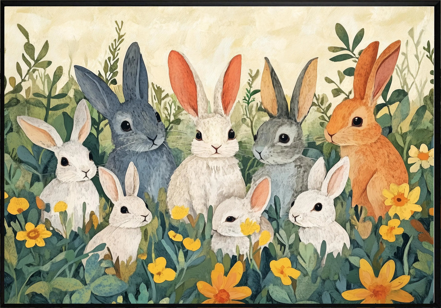 Семейство зайци постер - Рисунки.бг