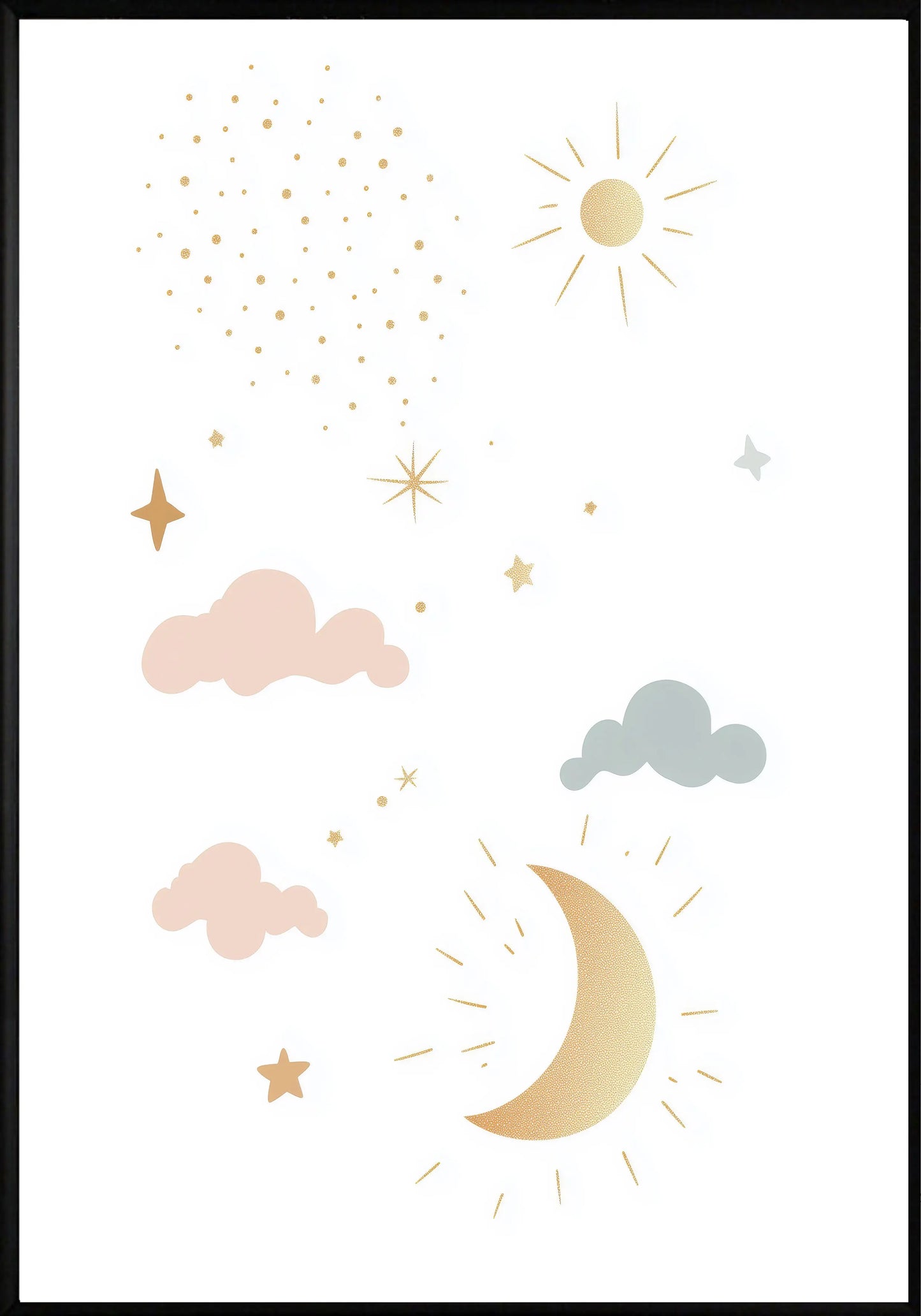 Слънце луна звезди постер - Рисунки.бг
