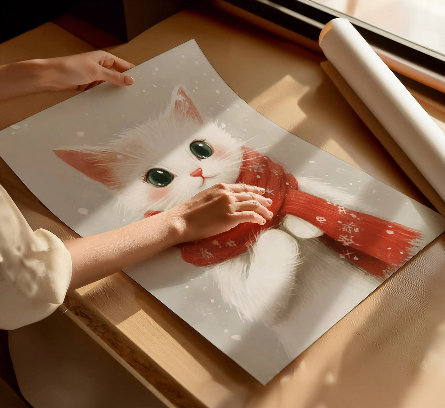 Снежно Коте Постер - Рисунки.бг