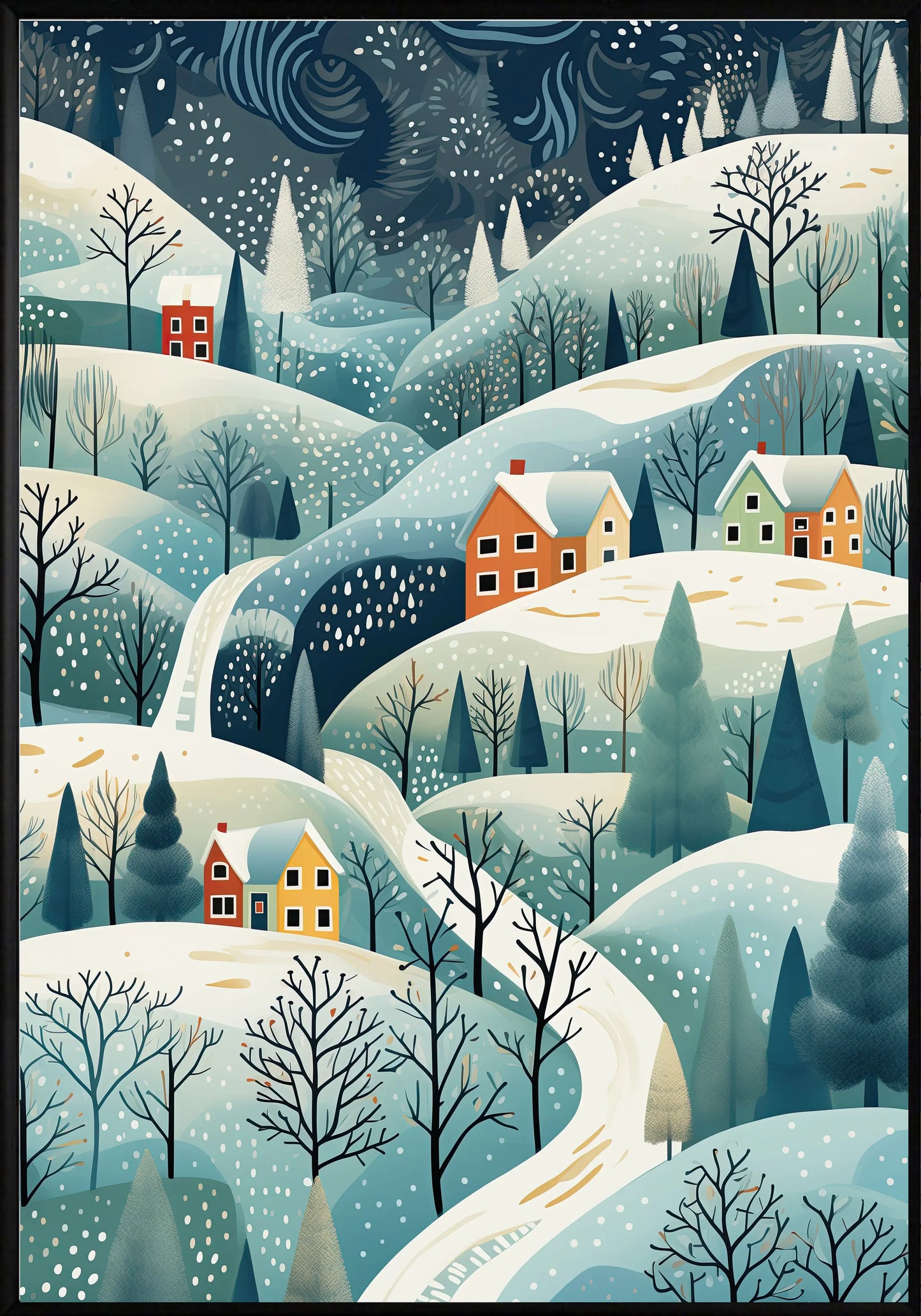 Тихо се сипе белият сняг постер - Рисунки.бг