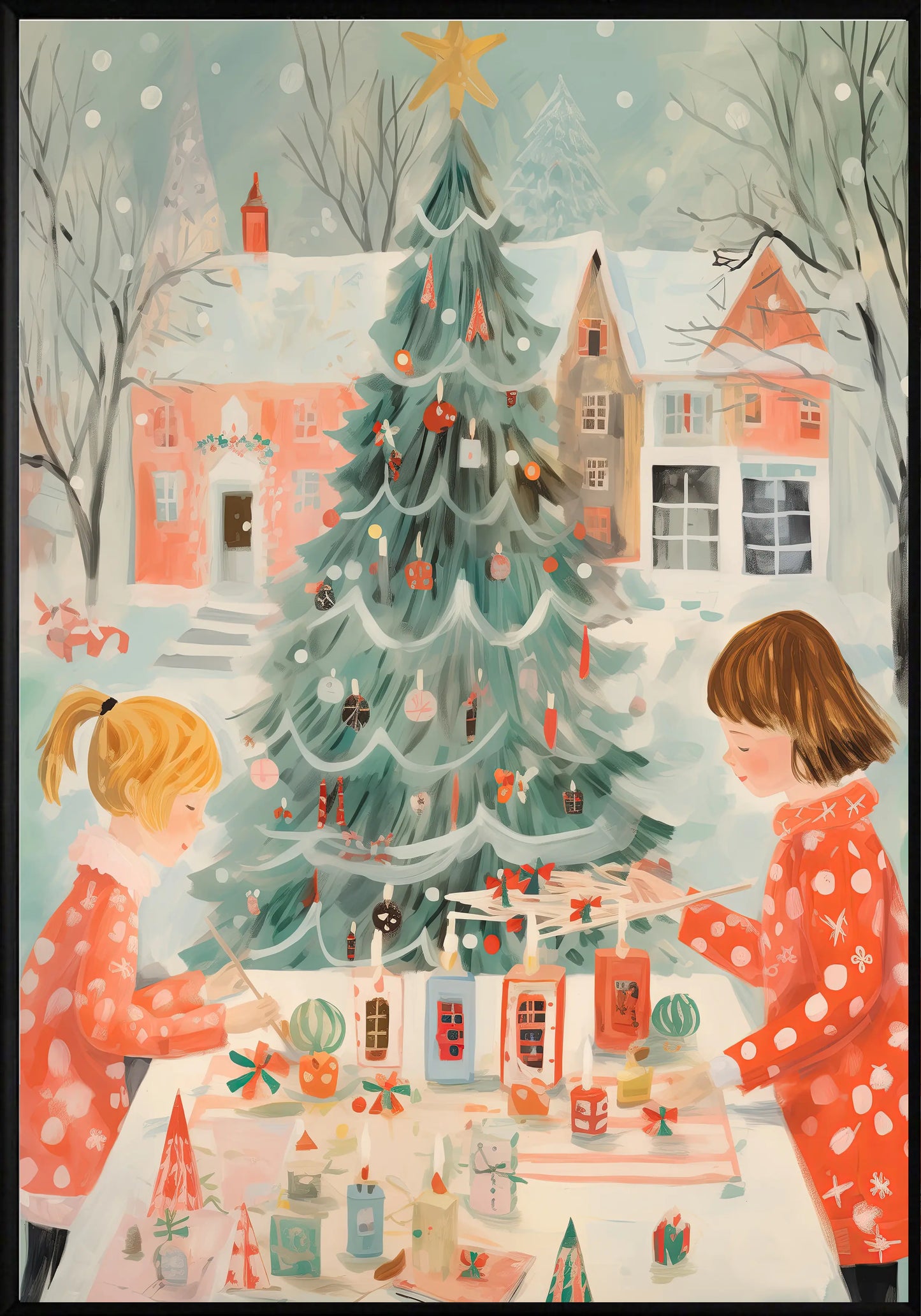 Уютно коледно ателие постер - Рисунки.бг