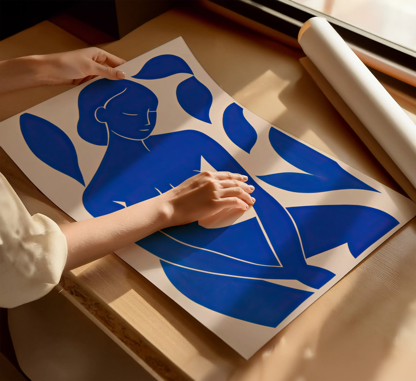 Жена в Синьо Постер - Рисунки.бг