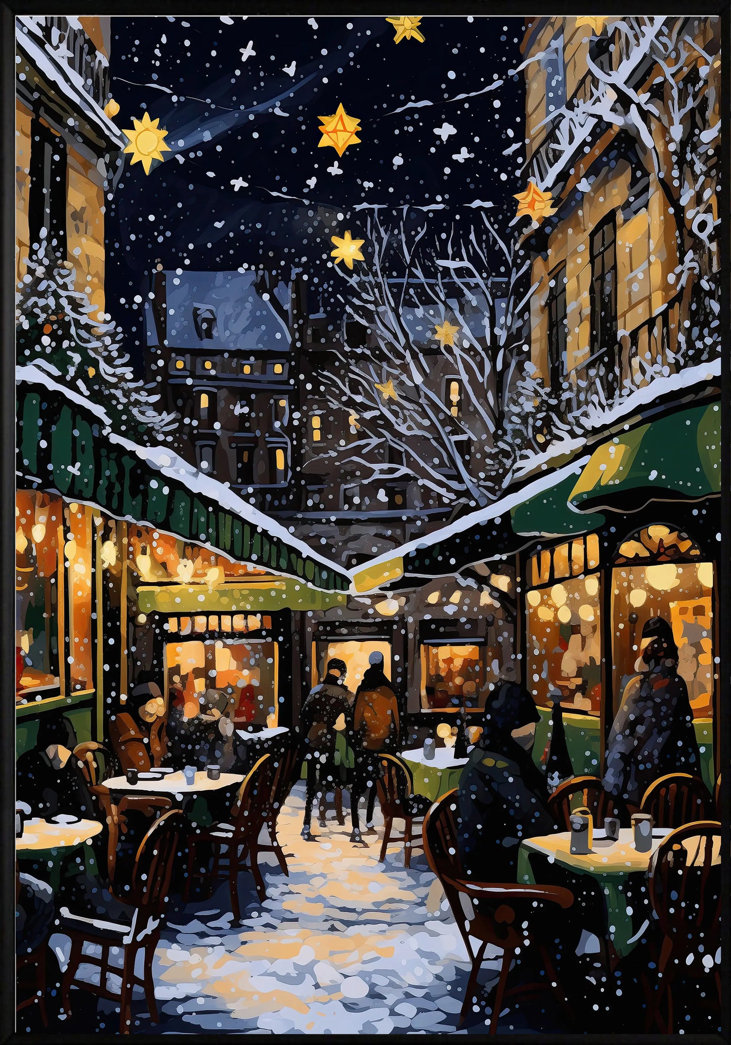 Зимно кафене постер - Рисунки.бг