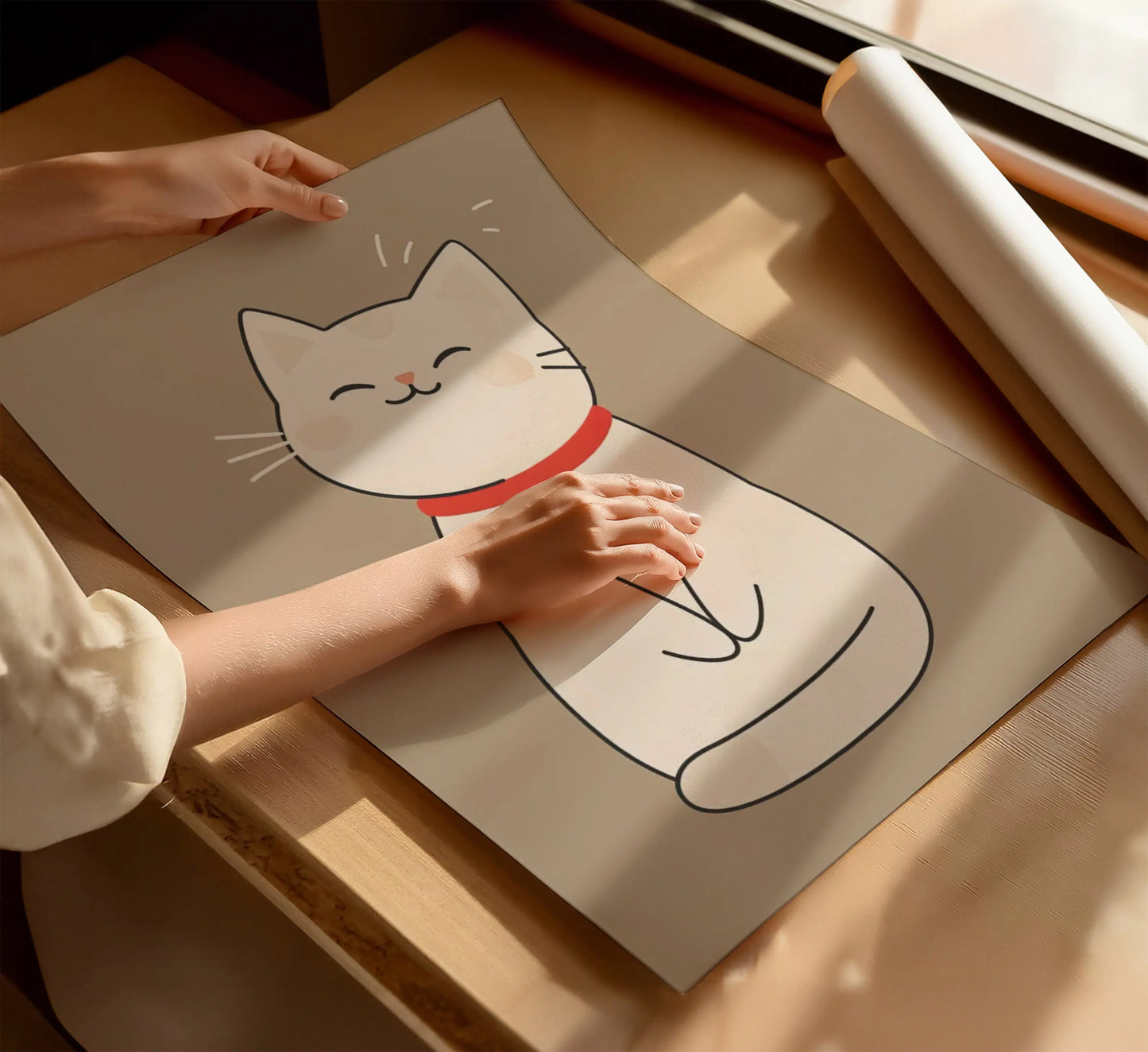 Японско Коте Постер - Рисунки.бг 
