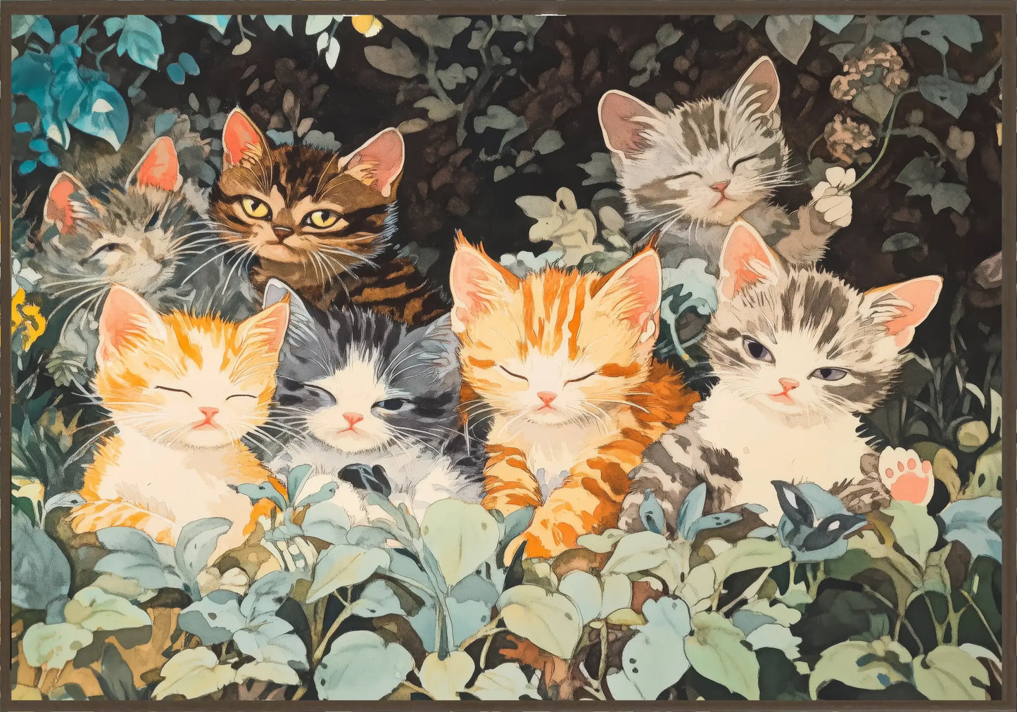Заспали Котенца Постер - Рисунки.бг 