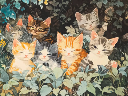 Заспали Котенца Постер - Рисунки.бг 