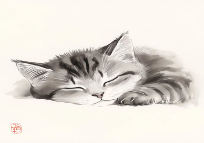 Заспало котенце постер - Рисунки.бг 