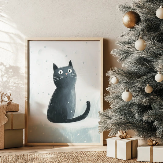 Зимно Коте Постер - Рисунки.бг 